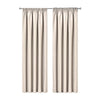 Artqueen 2X Pinch Pleat Pleated Blockout Curtains Sand 140cmx213cm