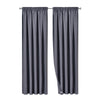 Artqueen 2X Pinch Pleat Pleated Blockout Curtains Dark Grey 180cmx230cm