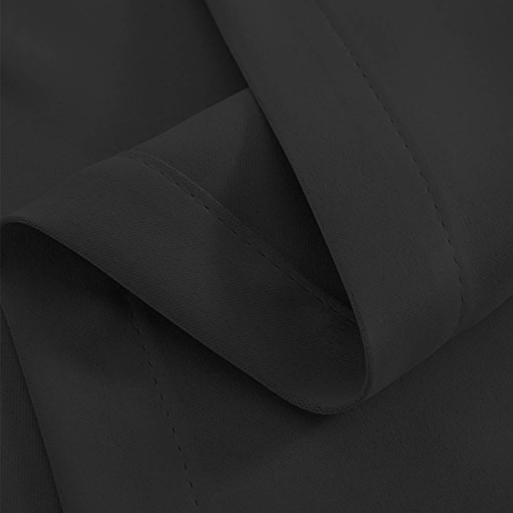 Artqueen 2X Pinch Pleat Pleated Blockout Curtains Black 240cmx230cm