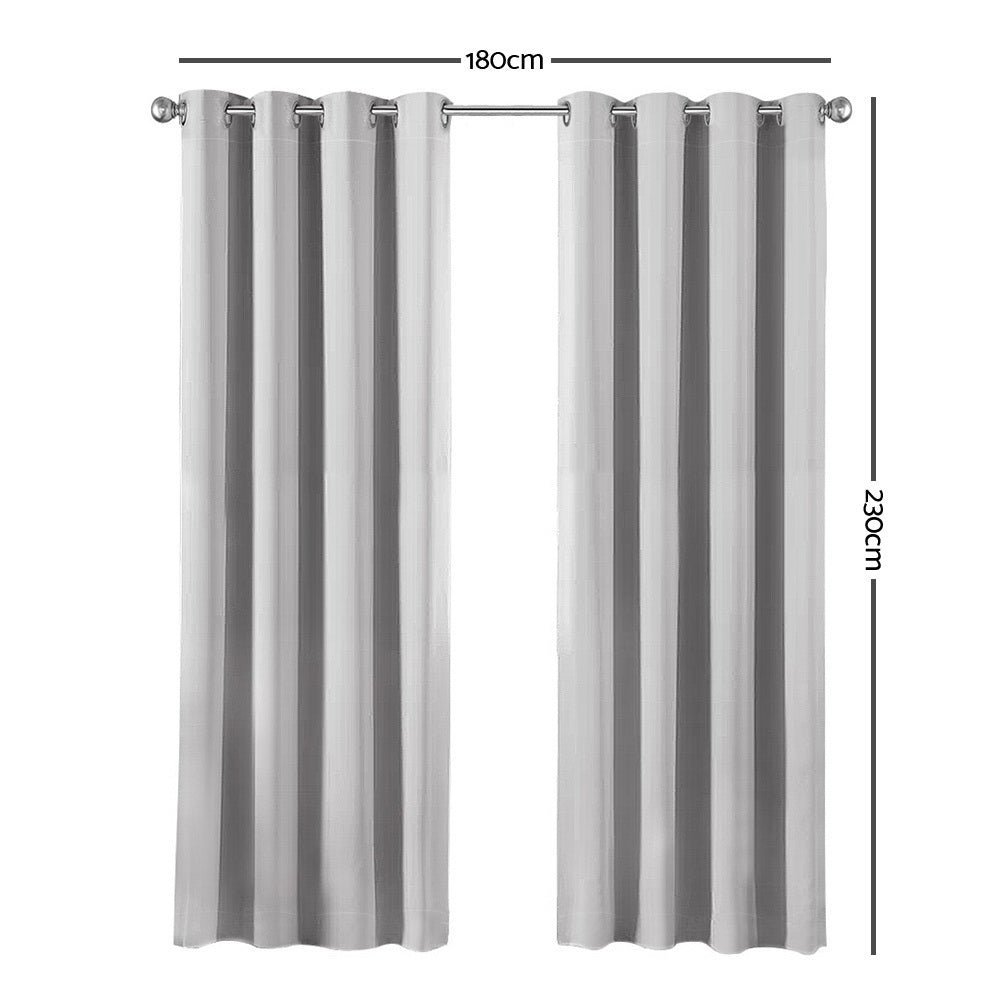 Art Queen 2 Panel 180 x 230cm Block Out Curtains - Light Grey