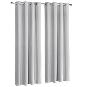 Art Queen 2 Panel 240 x 230cm Block Out Curtains - Light Grey