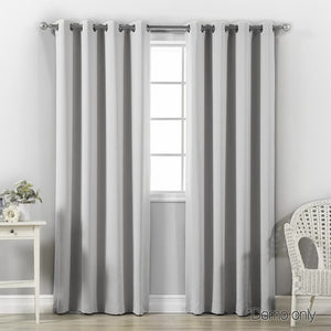 Art Queen 2 Panel 240 x 230cm Block Out Curtains - Light Grey