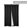 Art Queen 2 Panel 180 x 230cm Eyelet Blockout Curtains - Black