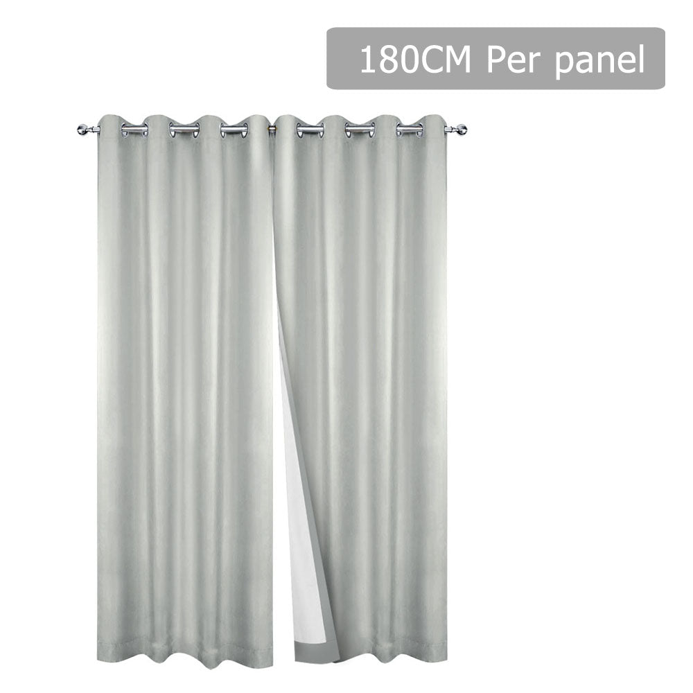 Art Queen 2 Panel 180 x 230cm Eyelet Blockout Curtains - Ecru