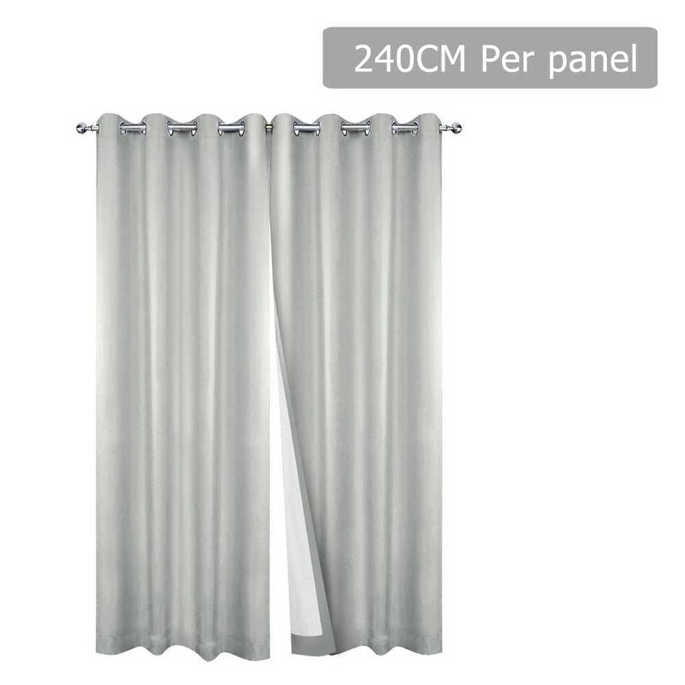 Art Queen 2 Panel 240 x 230cm Eyelet Blockout Curtains - Ecru