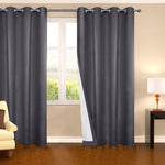 Art Queen 2 Panel 140 x 230cm Eyelet Blockout Curtains - Grey