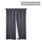 Art Queen 2 Panel 180 x 230cm Eyelet Blockout Curtains - Grey