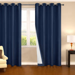 Art Queen 2 Panel 140 x 230cm Eyelet Blockout Curtains - Navy