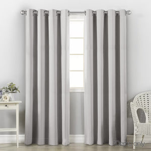 Art Queen 2 Panel 140 x 213cm Block Out Curtains - Light Grey