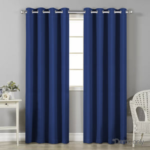 Art Queen 2 Panel 140 x 213cm Block Out Curtains - Navy