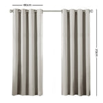 Art Queen 2 Panel 180 x 213cm Block Out Curtains - Ecru