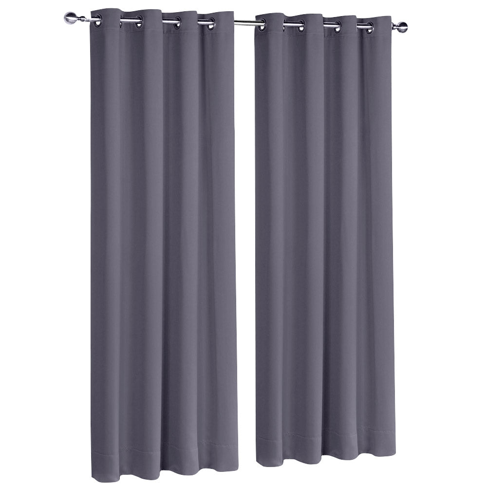 Art Queen 2 Panel 180 x 213cm Block Out Curtains - Grey