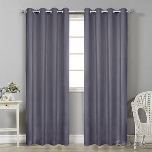 Art Queen 2 Panel 180 x 213cm Block Out Curtains - Grey