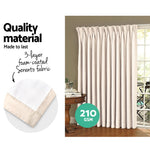 Art Queen 2 Pencil Pleat 140x213cm Blockout Curtains - Sand