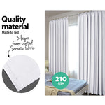 Art Queen 2 Pencil Pleat 140x213cm Blockout Curtains - White