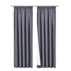 Art Queen 2 Pencil Pleat 180x213cm Blockout Curtains - Dark Grey