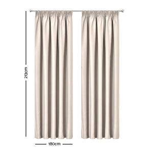 Art Queen 2 Pencil Pleat 180x213cm Blockout Curtains - Sand