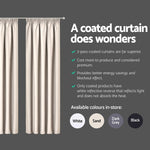 Art Queen 2 Pencil Pleat 180x213cm Blockout Curtains - Sand