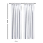 Art Queen 2 Pencil Pleat 180x213cm Blockout Curtains - White