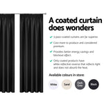 Art Queen 2 Pencil Pleat 140x230cm Blockout Curtains - Black