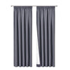 Art Queen 2 Pencil Pleat 140x230cm Blockout Curtains - Dark Grey