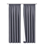 Art Queen 2 Pencil Pleat 240x230cm Blockout Curtains - Dark Grey