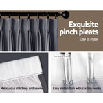 Art Queen 2 Pencil Pleat 240x230cm Blockout Curtains - Dark Grey