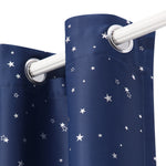 Art Queen 2 Star Blockout 180x180cm Blackout Curtains - Navy