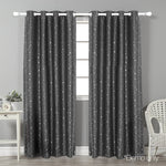 Art Queen 2 Star Blockout 140x213cm Blackout Curtains - Grey