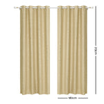 Art Queen 2 Star Blockout 180x213cm Blackout Curtains - Latte