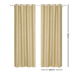 Art Queen 2 Star Blockout 140x230cm Blackout Curtains - Latte