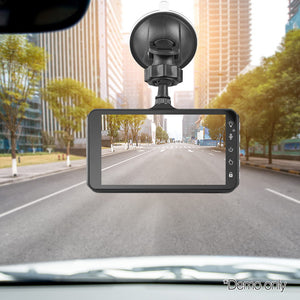 UL Tech 4 Inch Dual Camera Dash Camera - Black