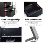 Artiss Metal Desk with 3 Drawers - Black