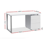 Artiss Metal Desk with 3 Drawers - White