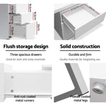 Artiss Metal Desk with 3 Drawers - White