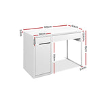 Artiss Metal Desk With Storage Cabinets - White