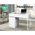 Artiss Metal Desk With Storage Cabinets - White