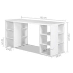 Artiss 3 Level Desk with Storage & Bookshelf - White