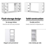 Artiss 3 Level Desk with Storage & Bookshelf - White