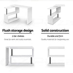 Artiss Rotary Corner Desk with Bookshelf - White