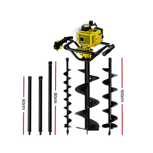 Giantz 92CC Post Hole Digger Auger Petrol Drill Borer Fence Earth Power