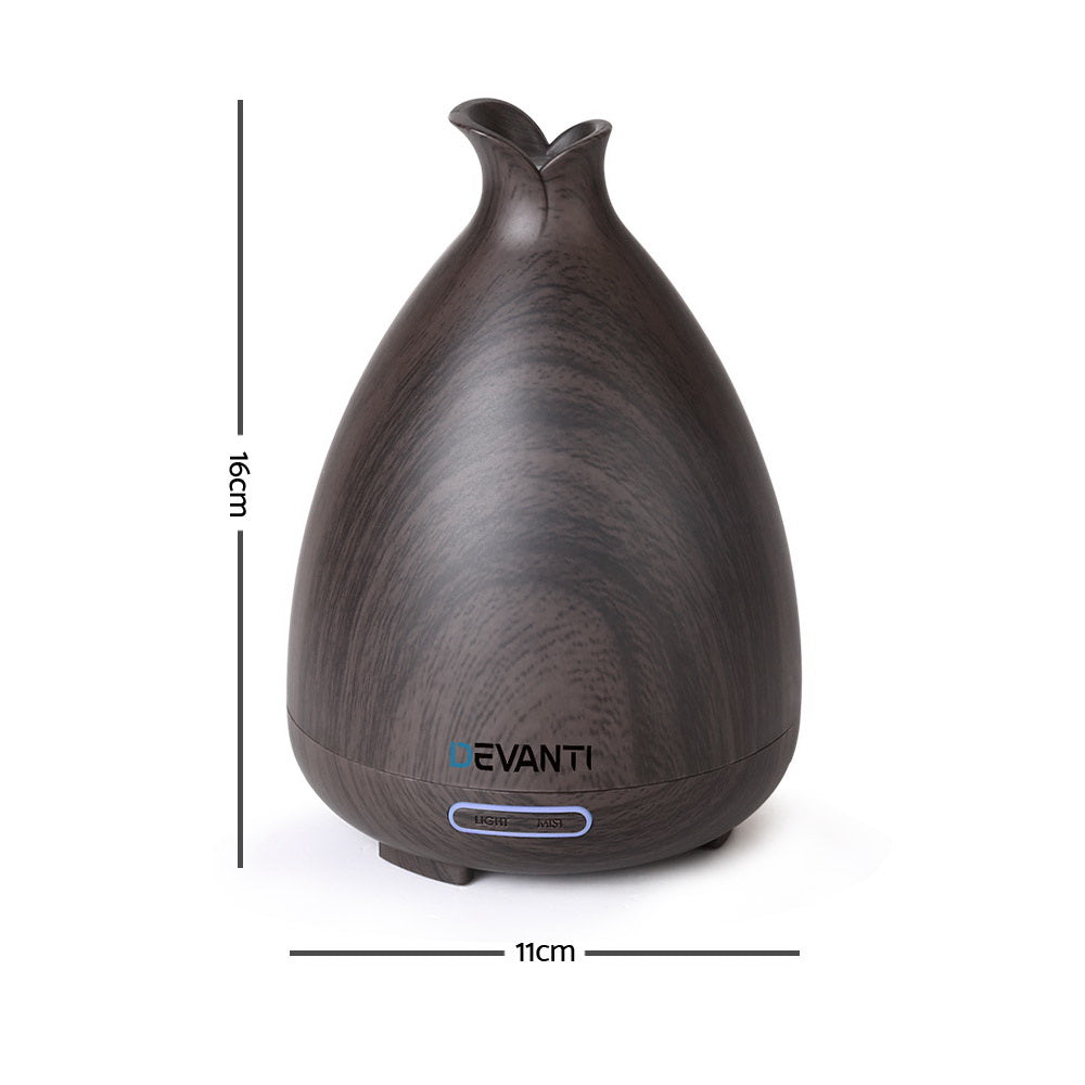 DEVANTI Aroma Diffuser Air Humidifier Dark Wood Grain 120ml