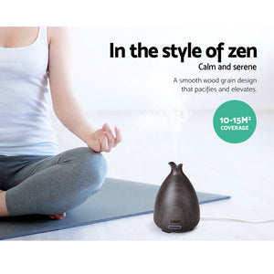 DEVANTI Aroma Diffuser Air Humidifier Dark Wood Grain 120ml