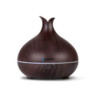 DEVANTI Aroma Diffuser Air Humidifier Dark Wood Grain 400ml