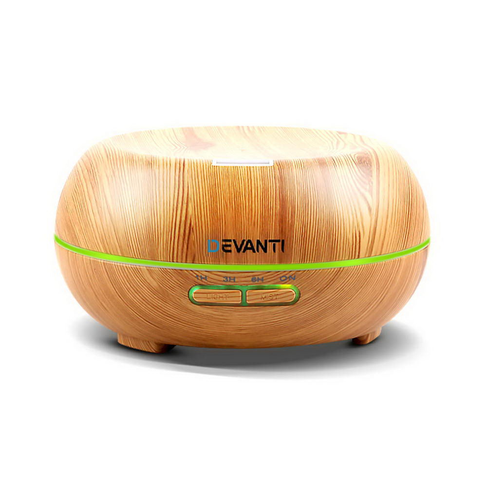 Devanti 200ml 4 in 1 Aroma Diffuser - Light Wood