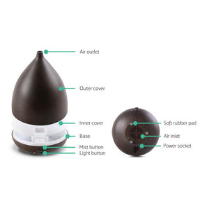 Aroma Diffuser Air Humidifier Dark Wood 300ml