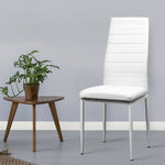 Artiss Set of 4 Dining Chairs PVC Leather - White