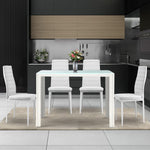 Artiss 5 Piece Dining Table Set - White