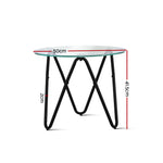 Artiss Coffee Table Glass End Side Tables High Gloss Display Modern Furniture 50X50CM