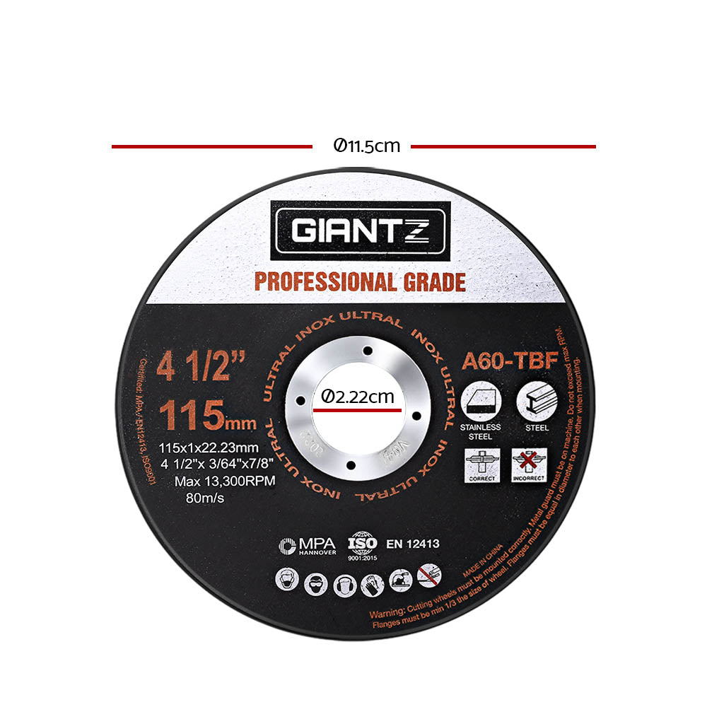 Giantz 50 x 4.5" Cutting Disc 115mm Metal Cut Off Wheel Angle Grinder Thin Steel